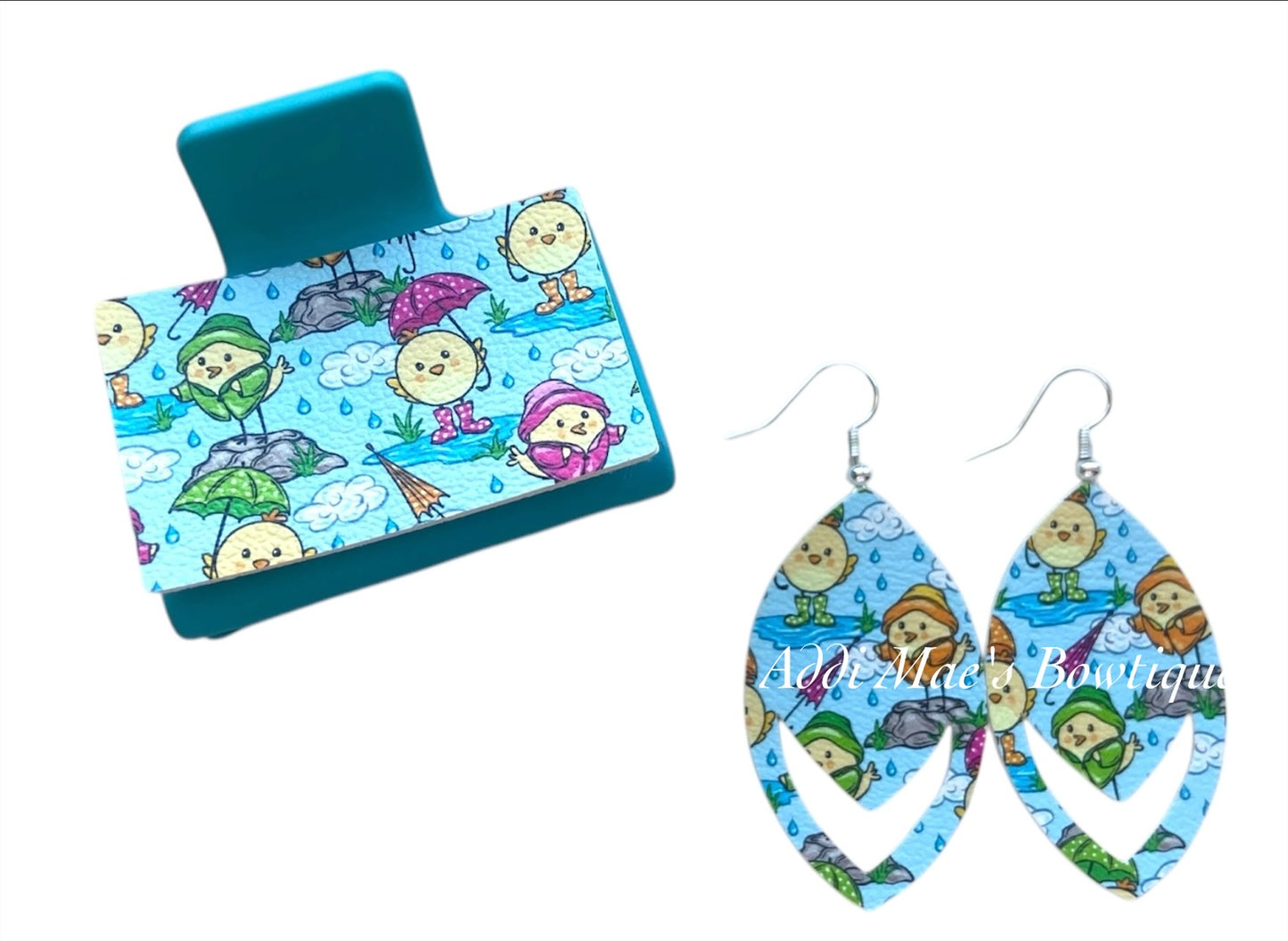 Rainy Day Chicks Small Claw Clip Earring Set