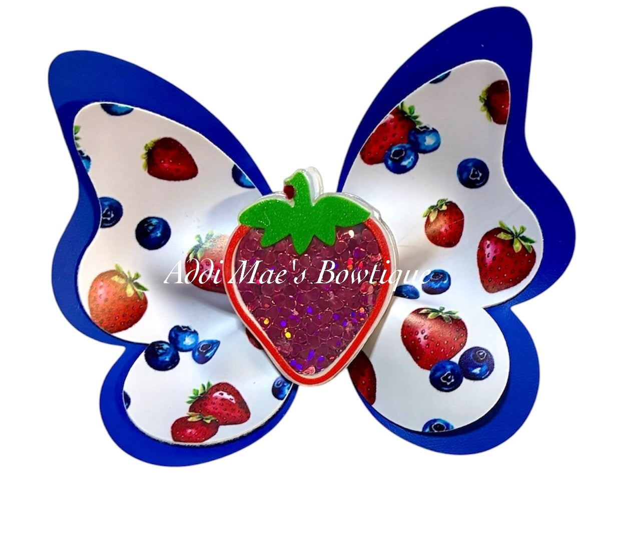 Strawberries & Blueberries Butterfly Bow