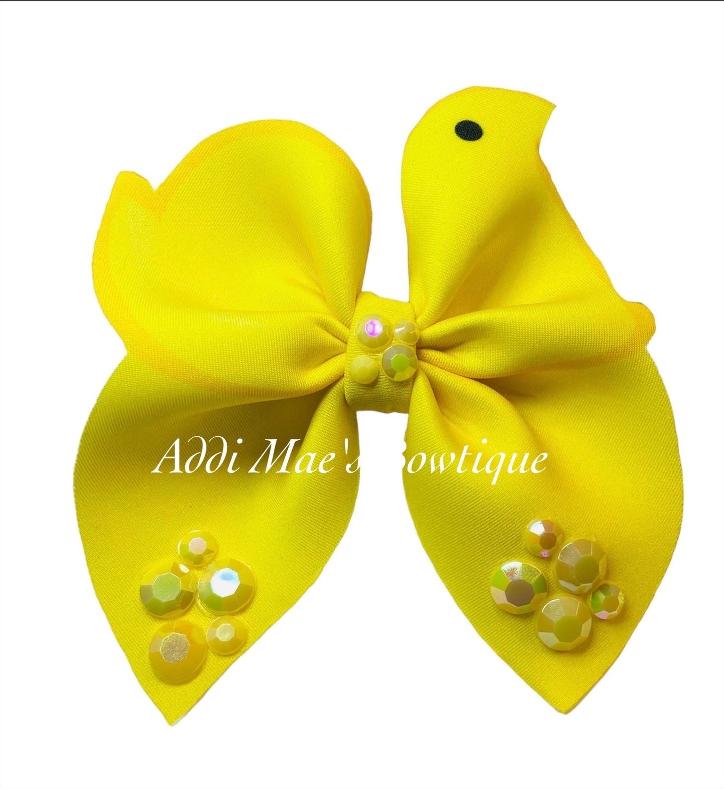 Marshmallow Candy Chicks Bubble Neoprene Fabric Sailor Hair Bow