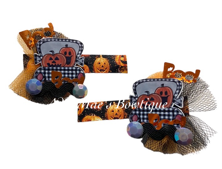 Halloween Jack O Lantern Alligator Clip Set
