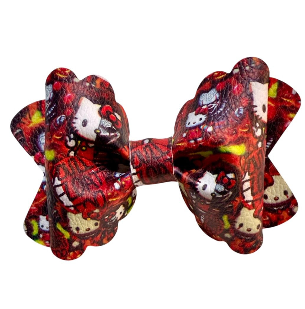 Scary Clown Kitty Halloween Bow