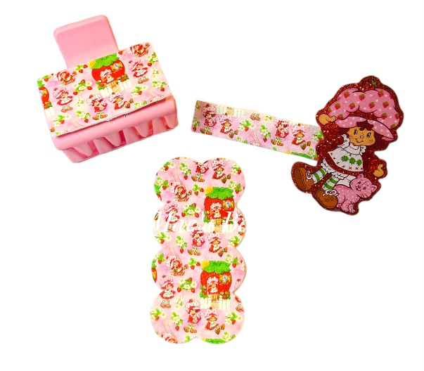Strawberry Girl Small Claw Clip, Snap Clip, Alligator Clip Set
