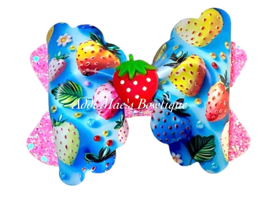 Colorful Strawberries Bow