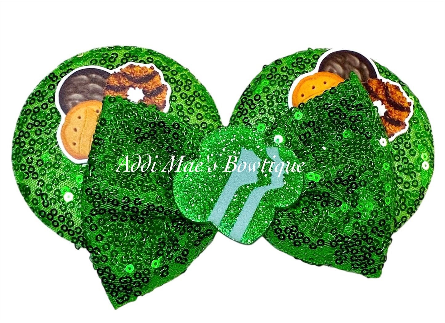 Scout Cookies Sequin Mouse Ears Bow Clip