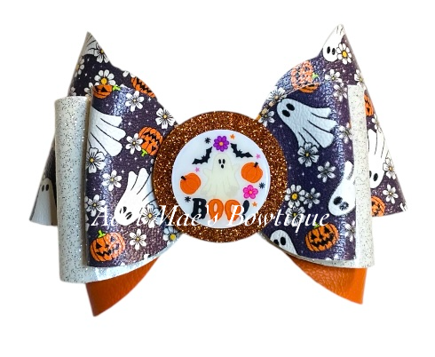 Daisy Ghosts Halloween Bow
