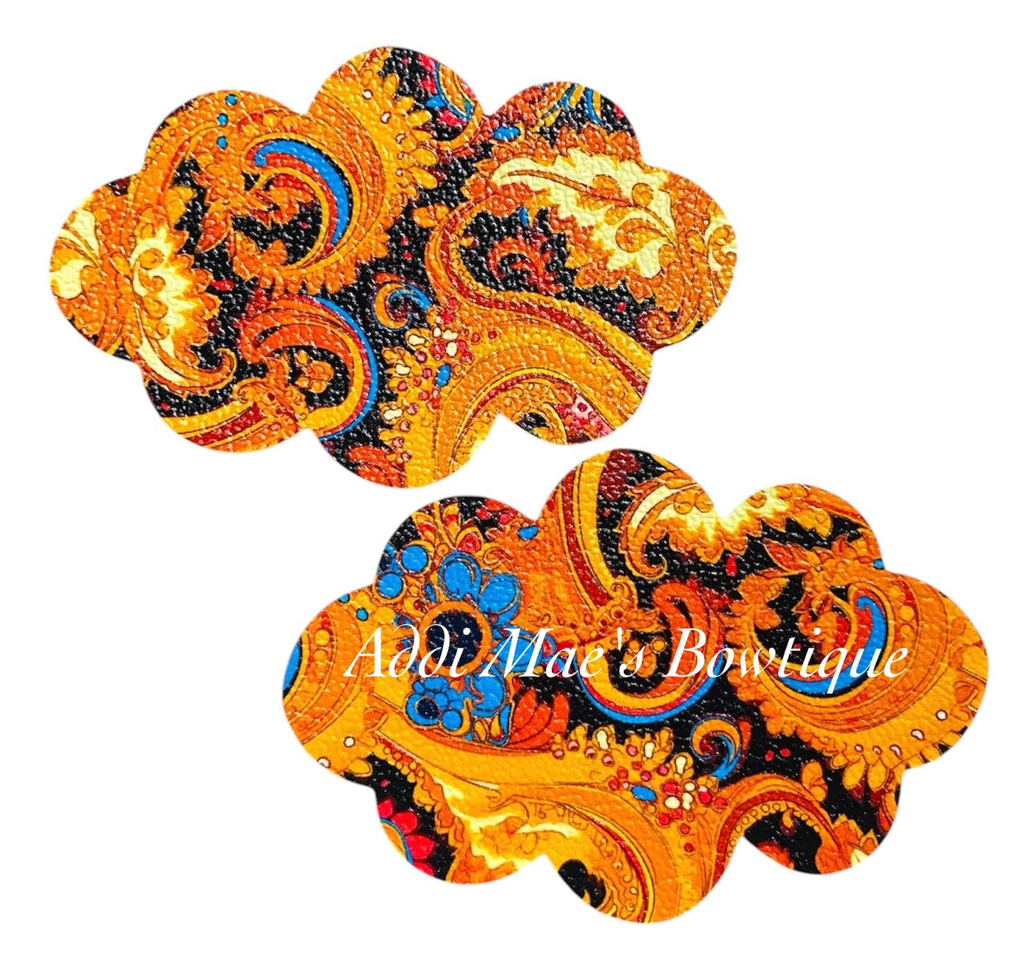 Orange Paisley Swirls Piggy Snap Clip Set
