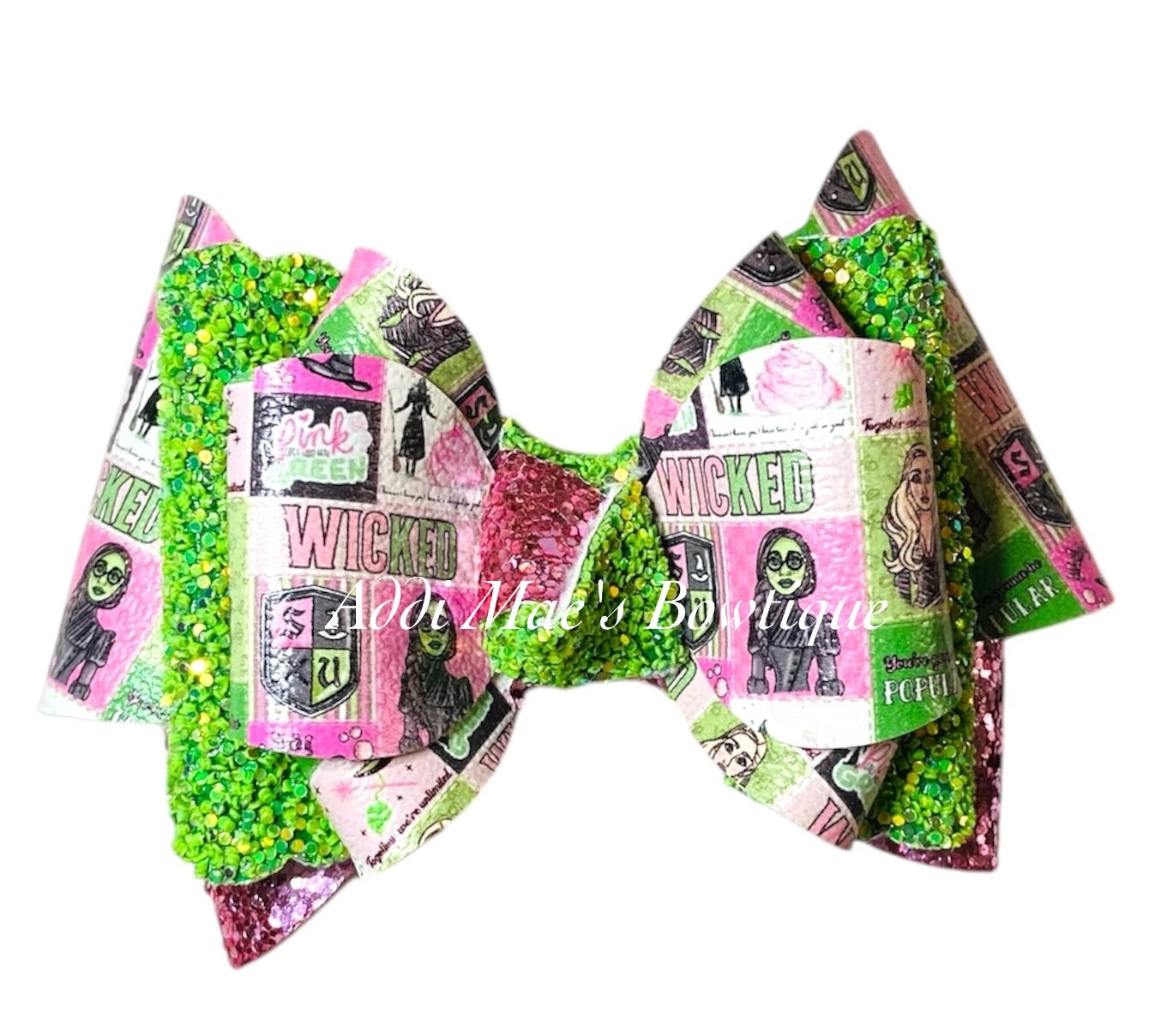 Pink Witch Green Witch Bow