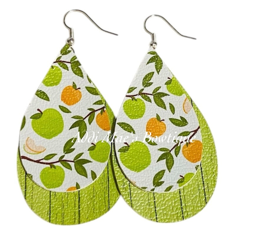 Summer Fruit Stacked Tear Drop Dangle Earrings