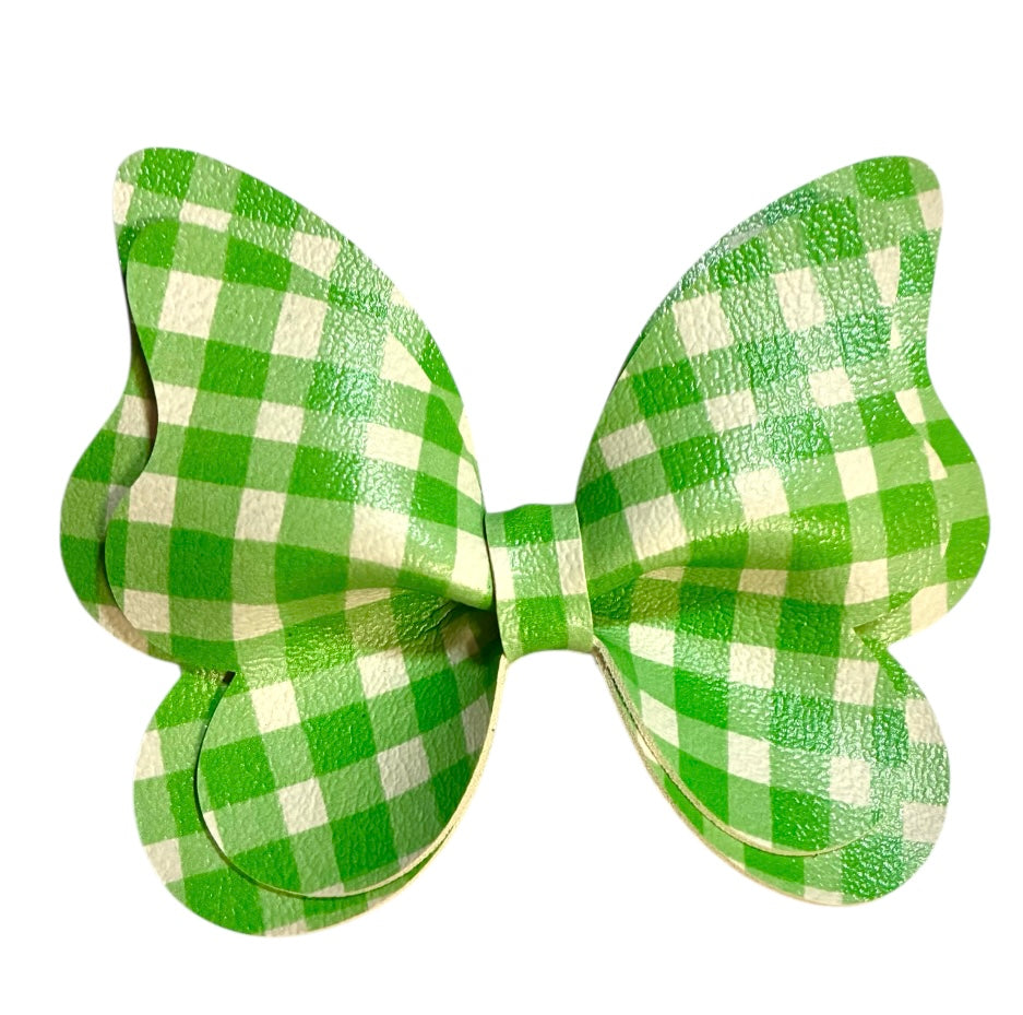 Spring Gingham Butterfly Bow