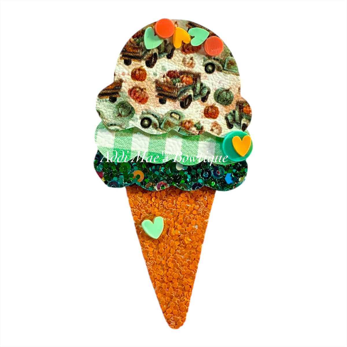 Fall Pumpkin Trucks Ice Cream Cone Clip