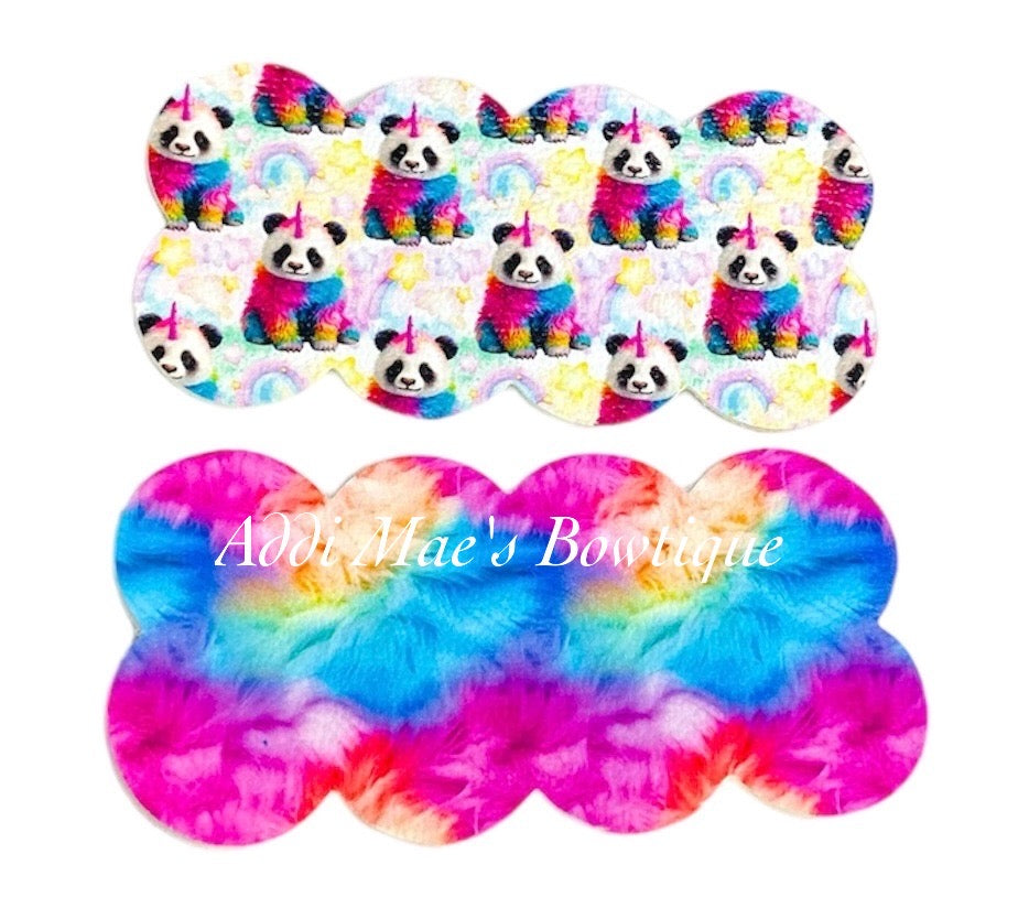 Rainbow Panda Unicorn Snap Clip Set