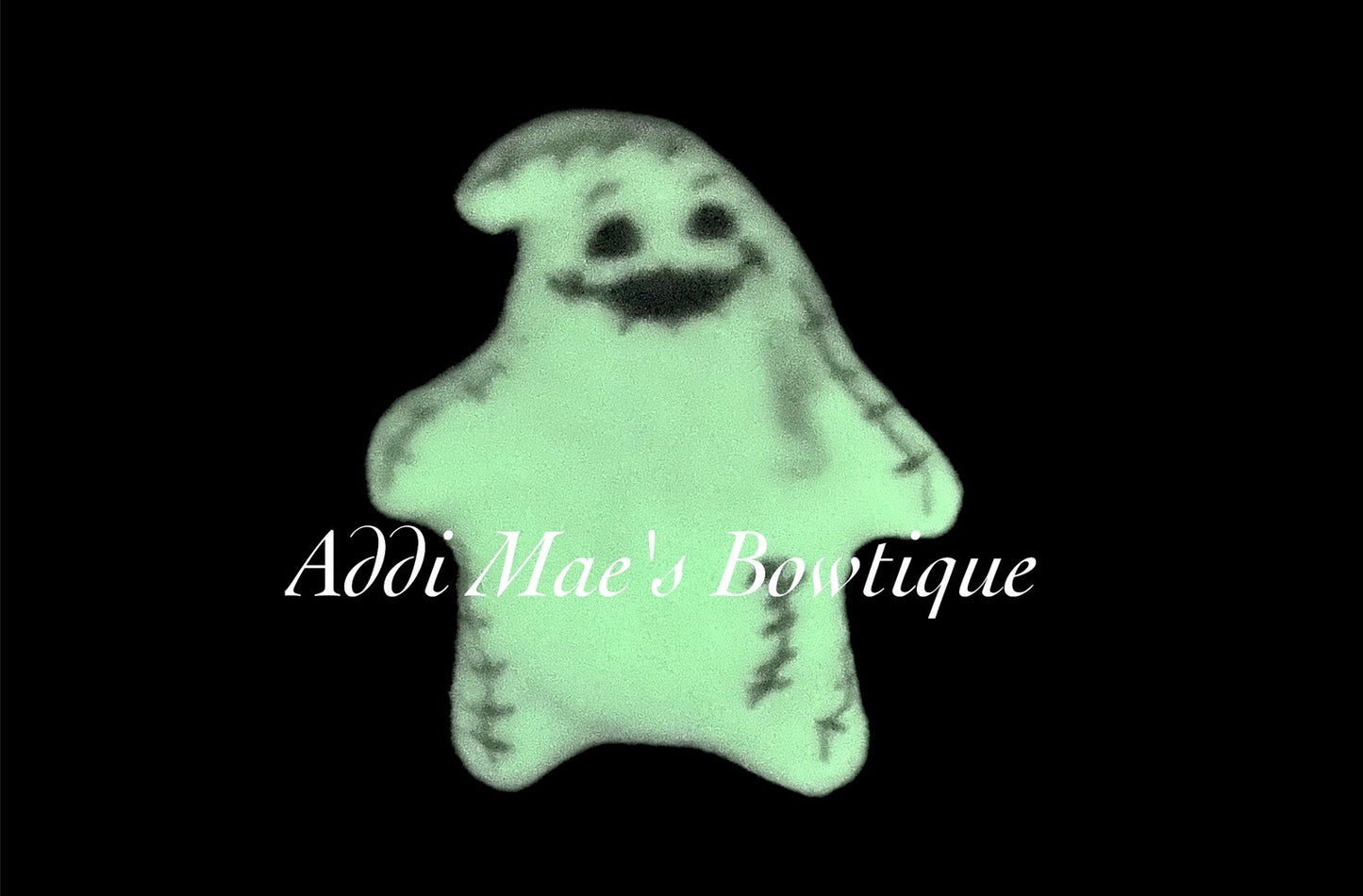Green Boogie Man Halloween Glow In The Dark Bow