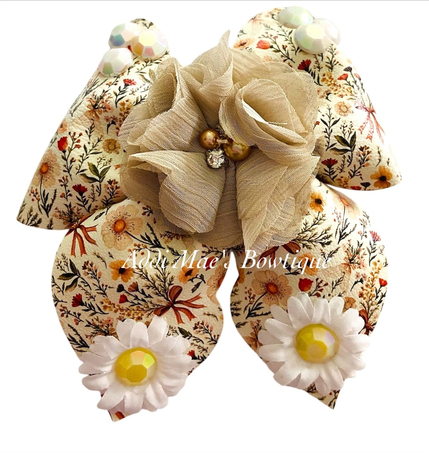 Brown Floral Bows Bow