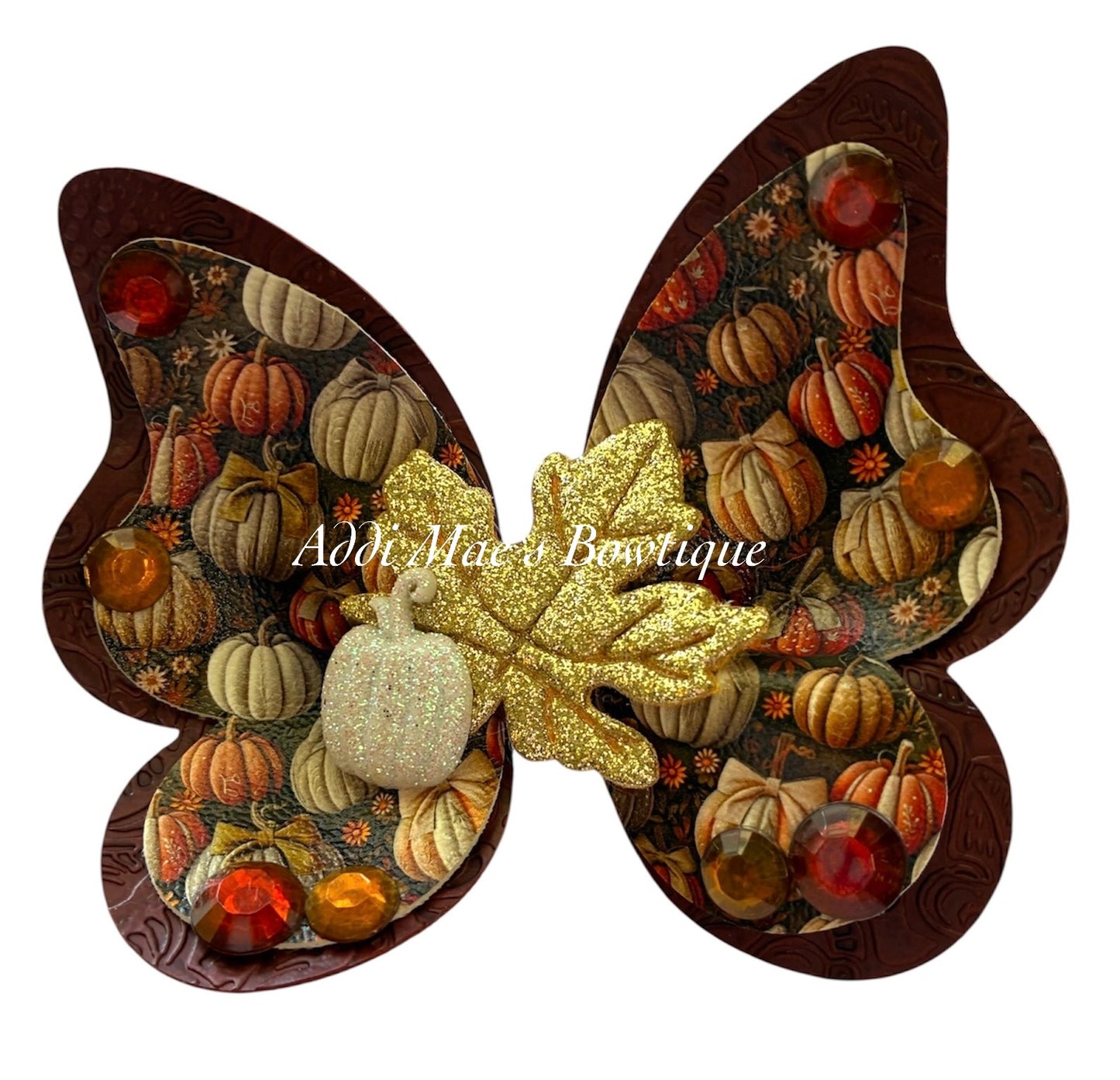Autumn Pumpkins Cutie Bows Butterfly Bow
