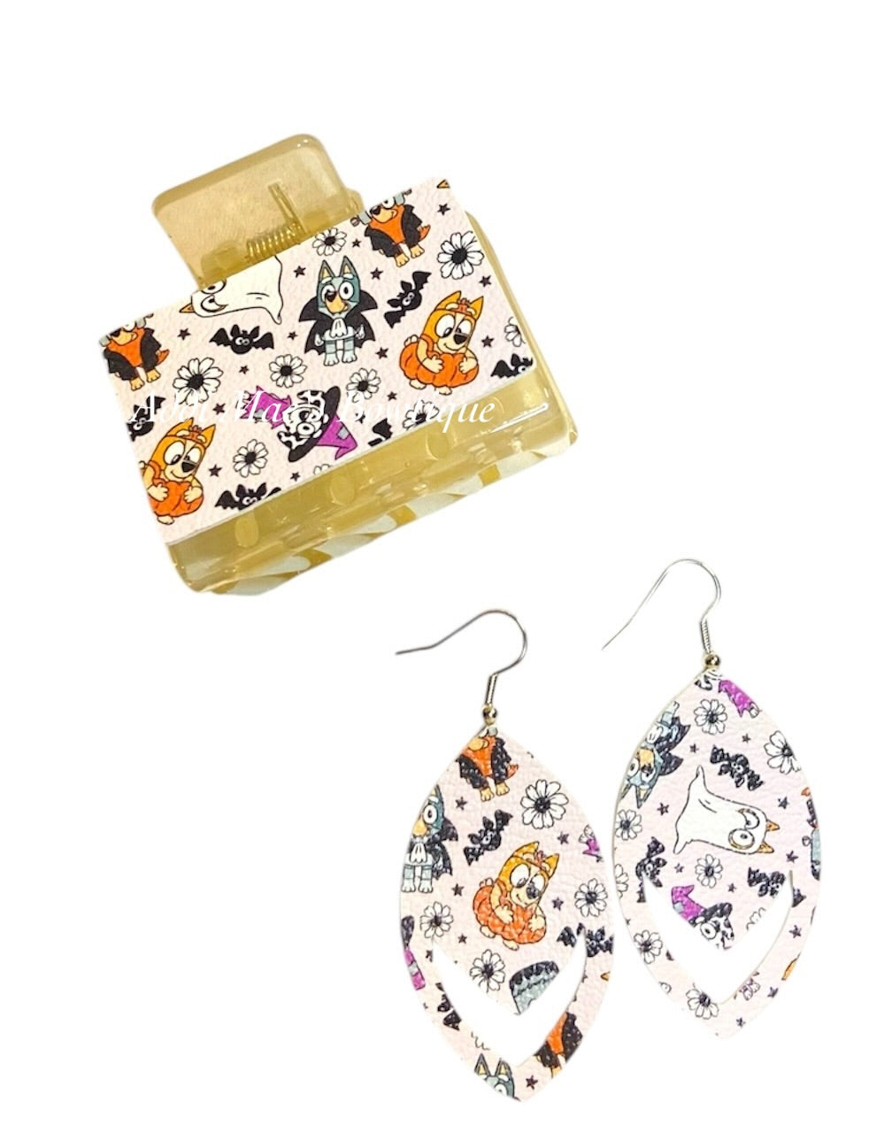 Halloween Cartoon Dog Small Claw Clip Earring Set