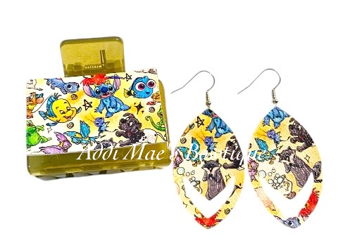 Cartoon Movie Sidekicks Small Claw Clip Earring Set