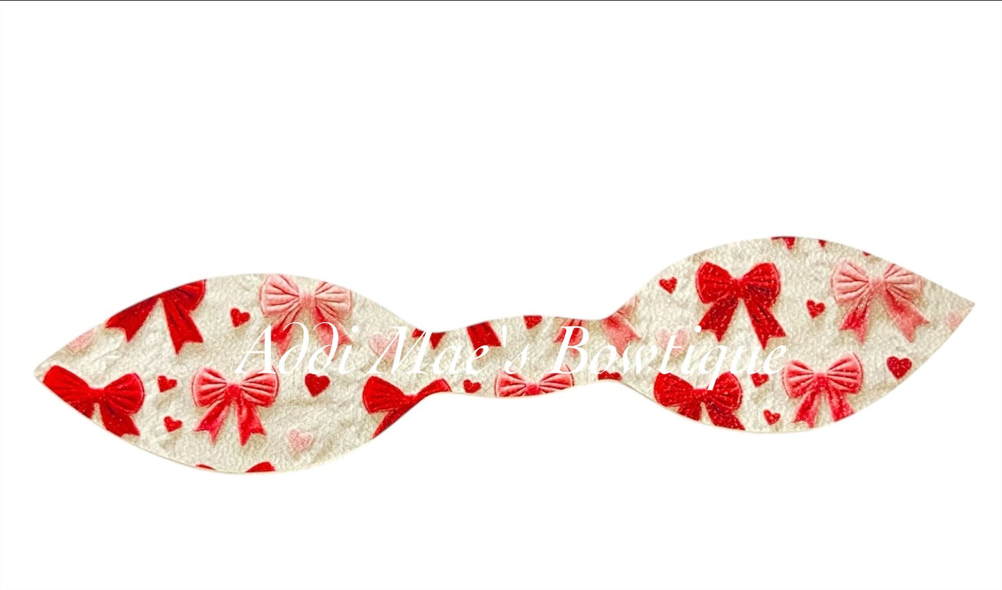 Pink & Red Bows Top Knot Pony / Clip