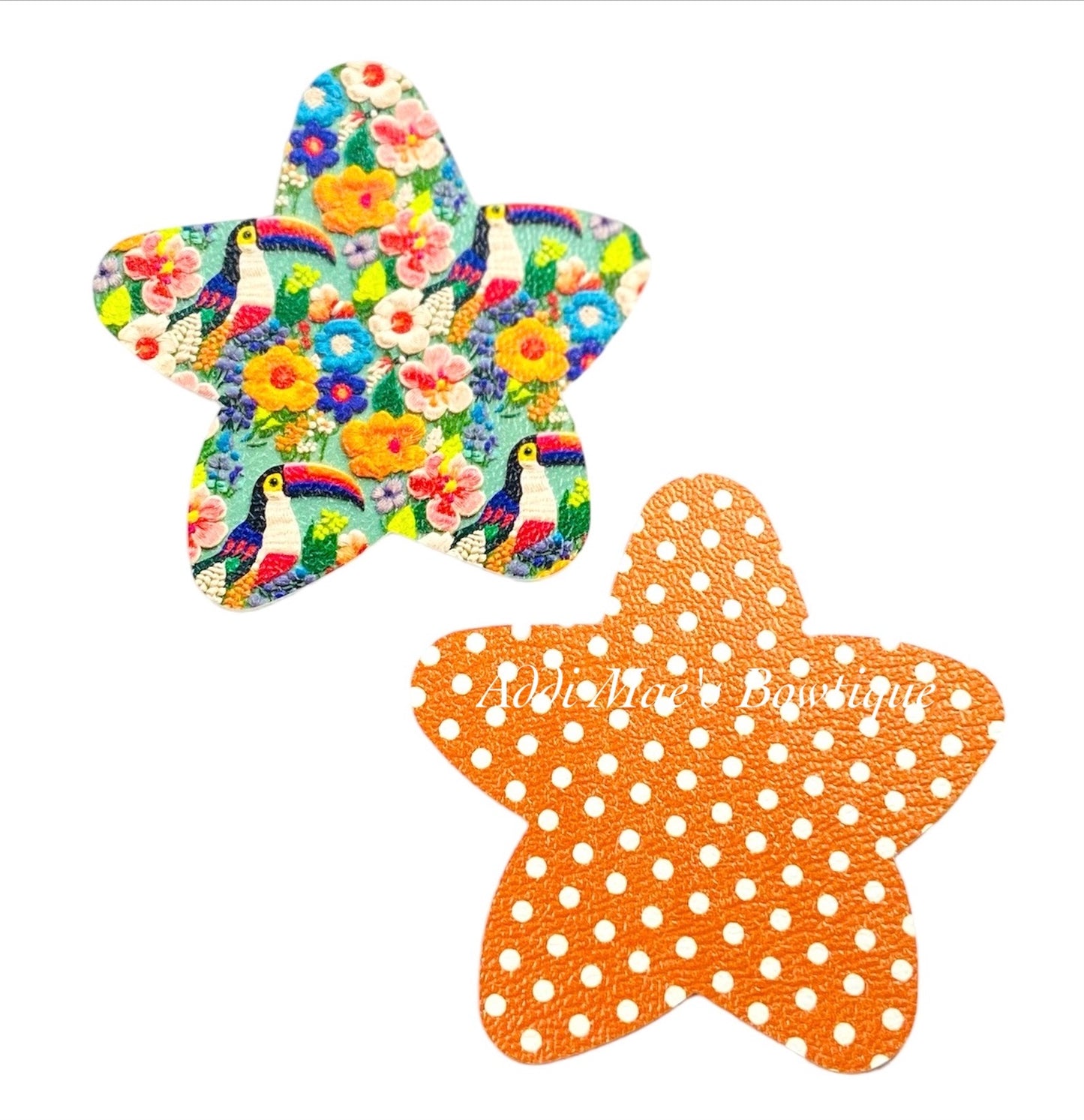 Toucan Tropical Flowers Star Shaped Snap Clip Set