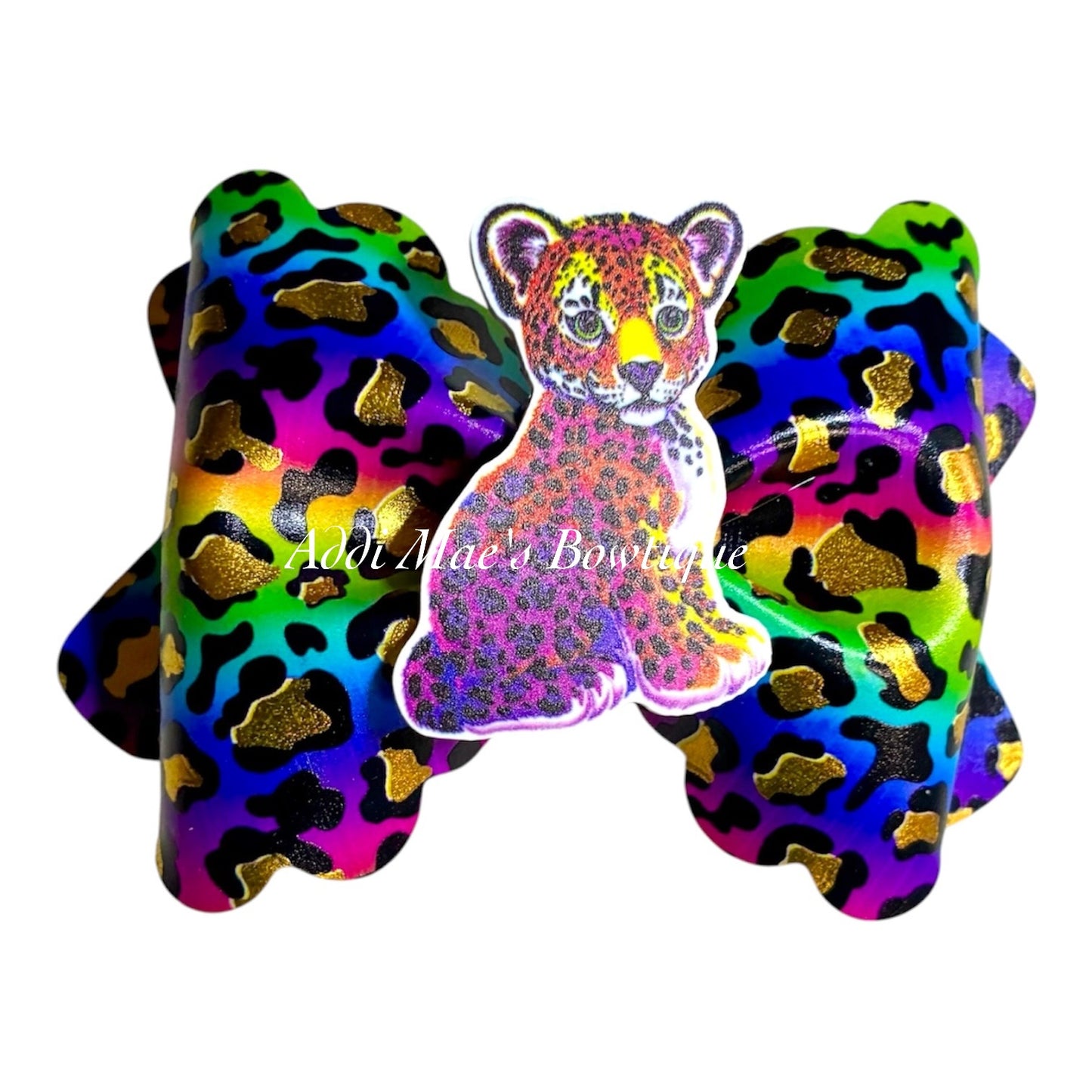 Rainbow Cheetah Bow
