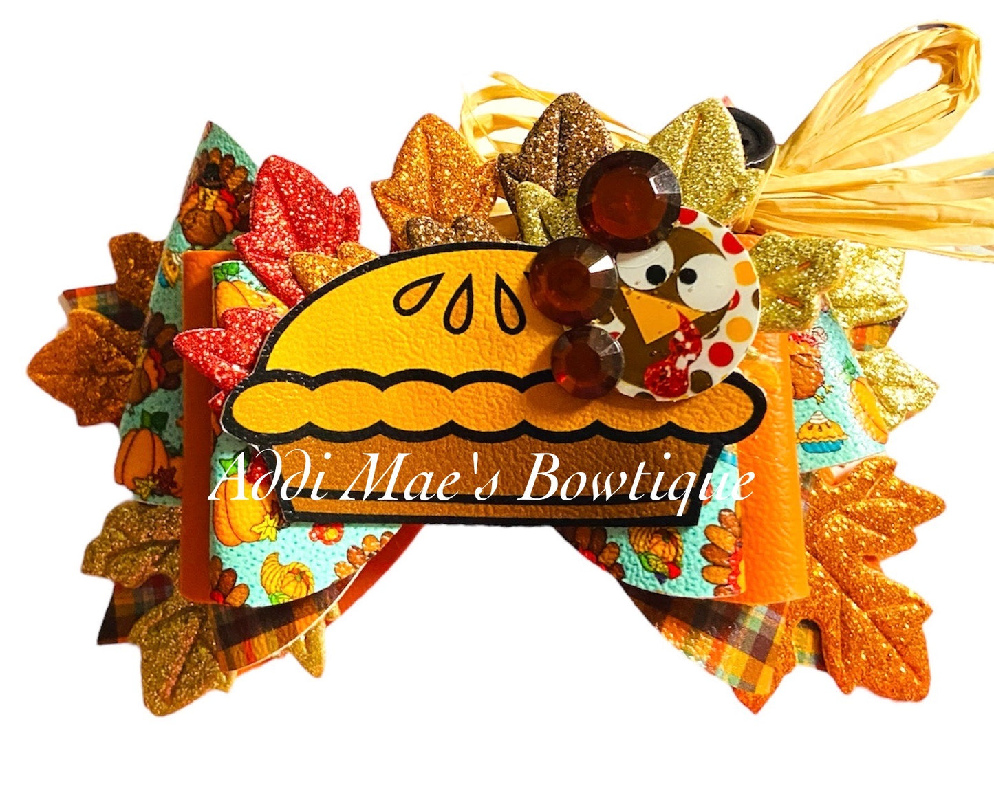 Thanksgiving Pie and Turkey Fall Bow