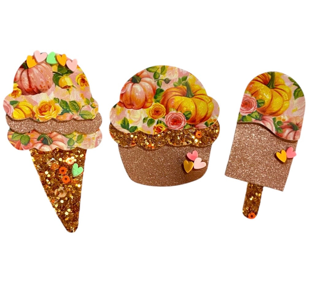 Pretty Pink Pumpkins Ice Cream Popsicles Clip