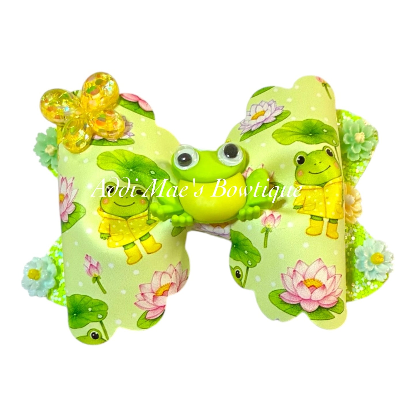Rainy Day Frogs Bow