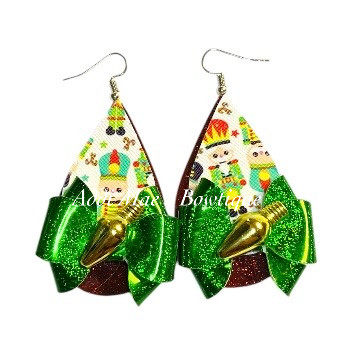 Christmas Nutcracker Stacked Tear Drop Dangle Earrings