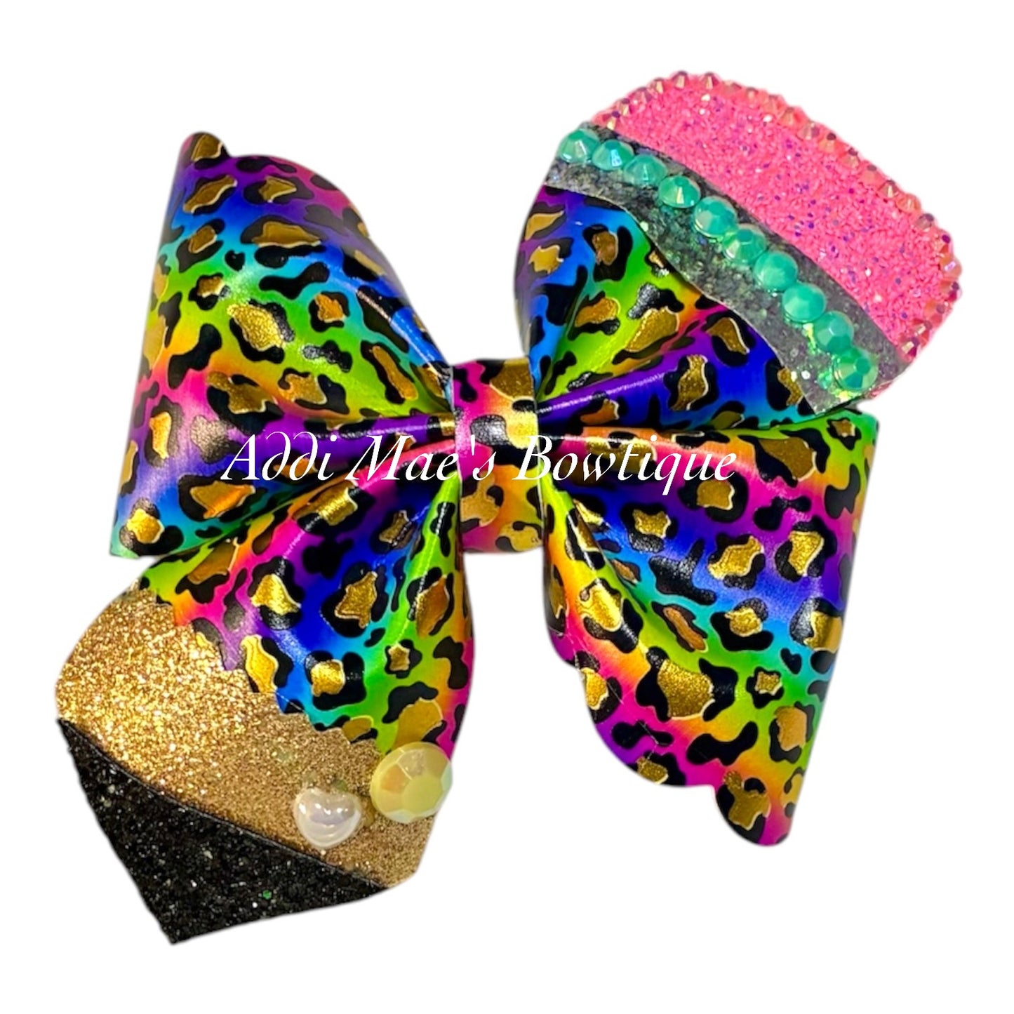 Neon Cheetah Back To School Pencil Bow