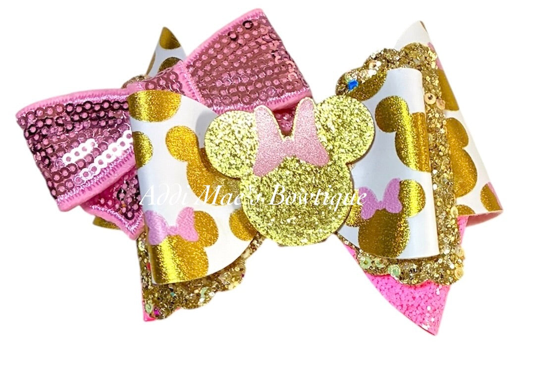 Miss Mouse Gold Bow
