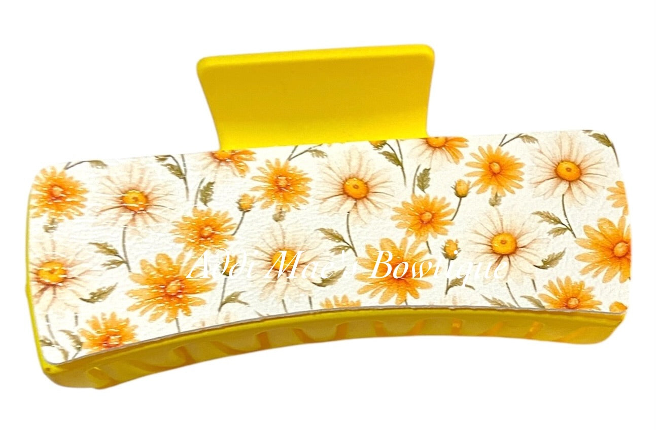 Yellow Daisy XL Claw Clip