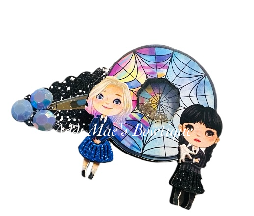 Goth Girl BFF Shaker XL Scalloped Snap Clip