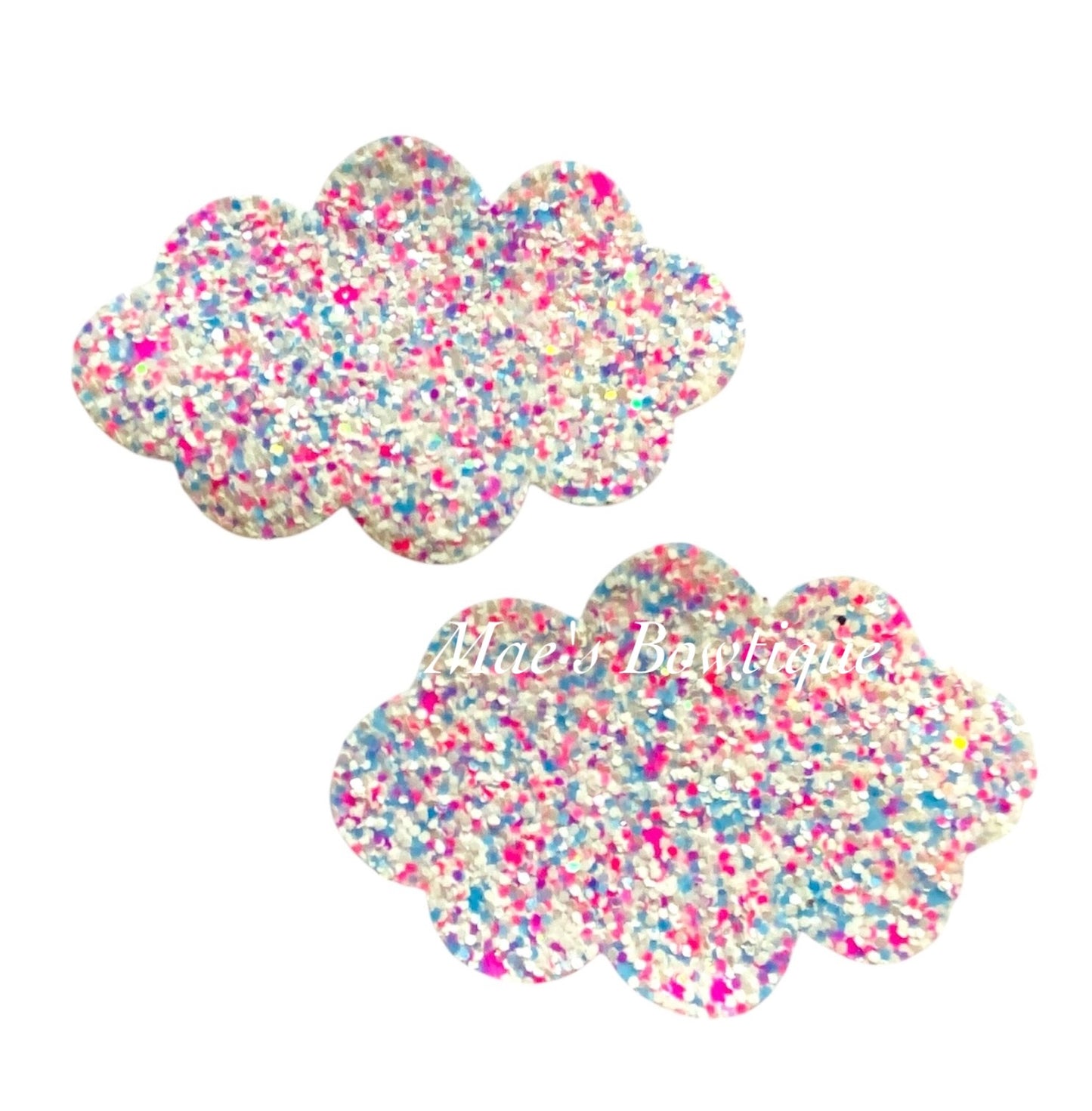Pink & Blue Glitter Solids Piggy Snap Clip Set