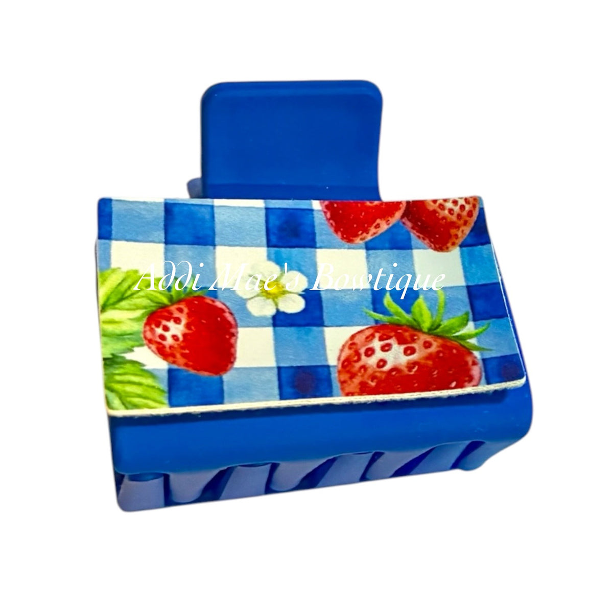 Strawberry Plaid Small Claw Clip