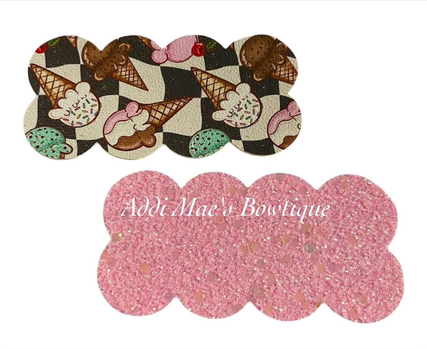 Retro Checkered Ice Cream Cones Snap Clip Set