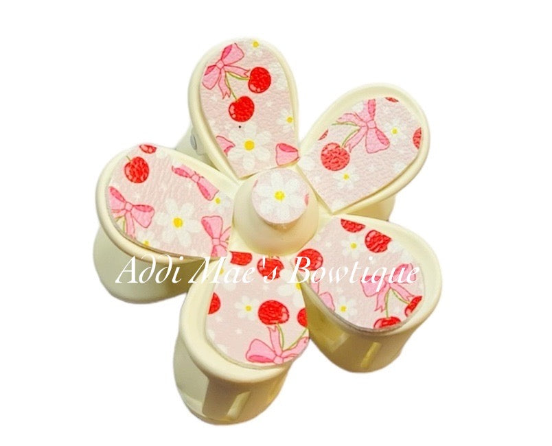 Cherries Flower Claw Clip