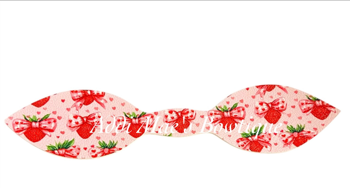 Strawberry Bows Top Knot Pony / Clip