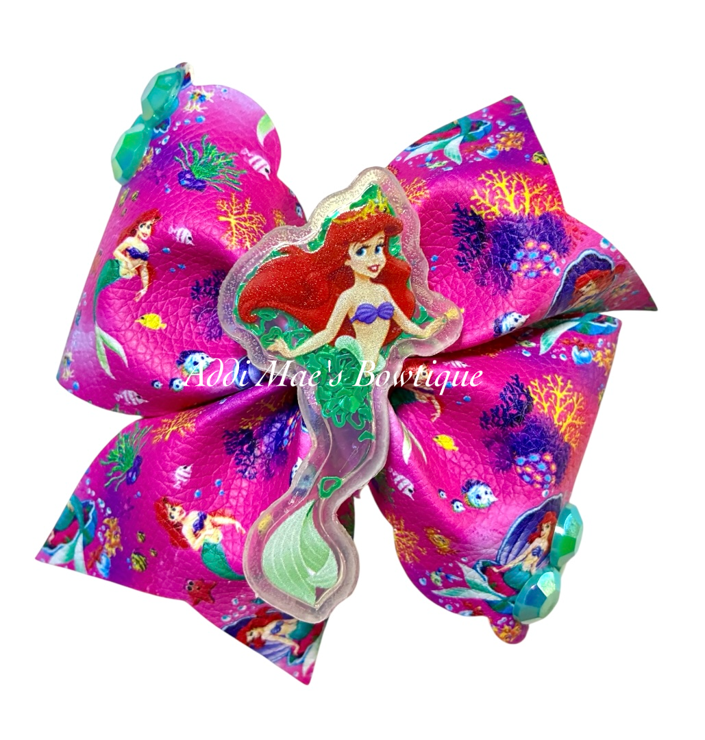 Pink Mermaid Princess Bow