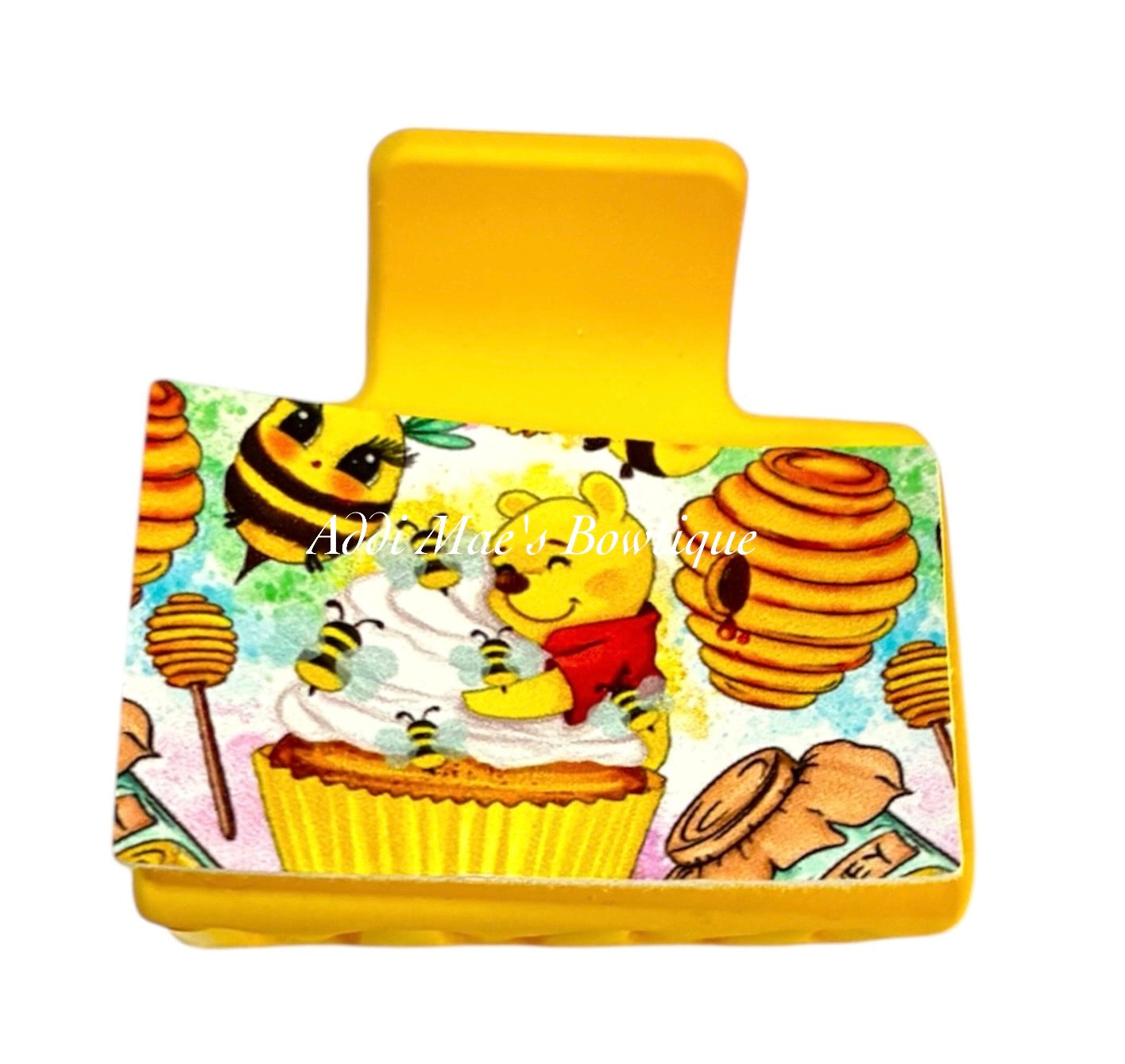 Yellow Bear Bees Small Claw Clip