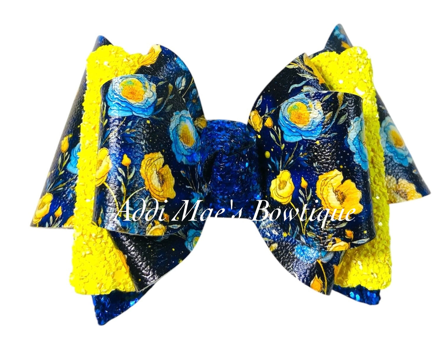 Starry Night Flowers Bow