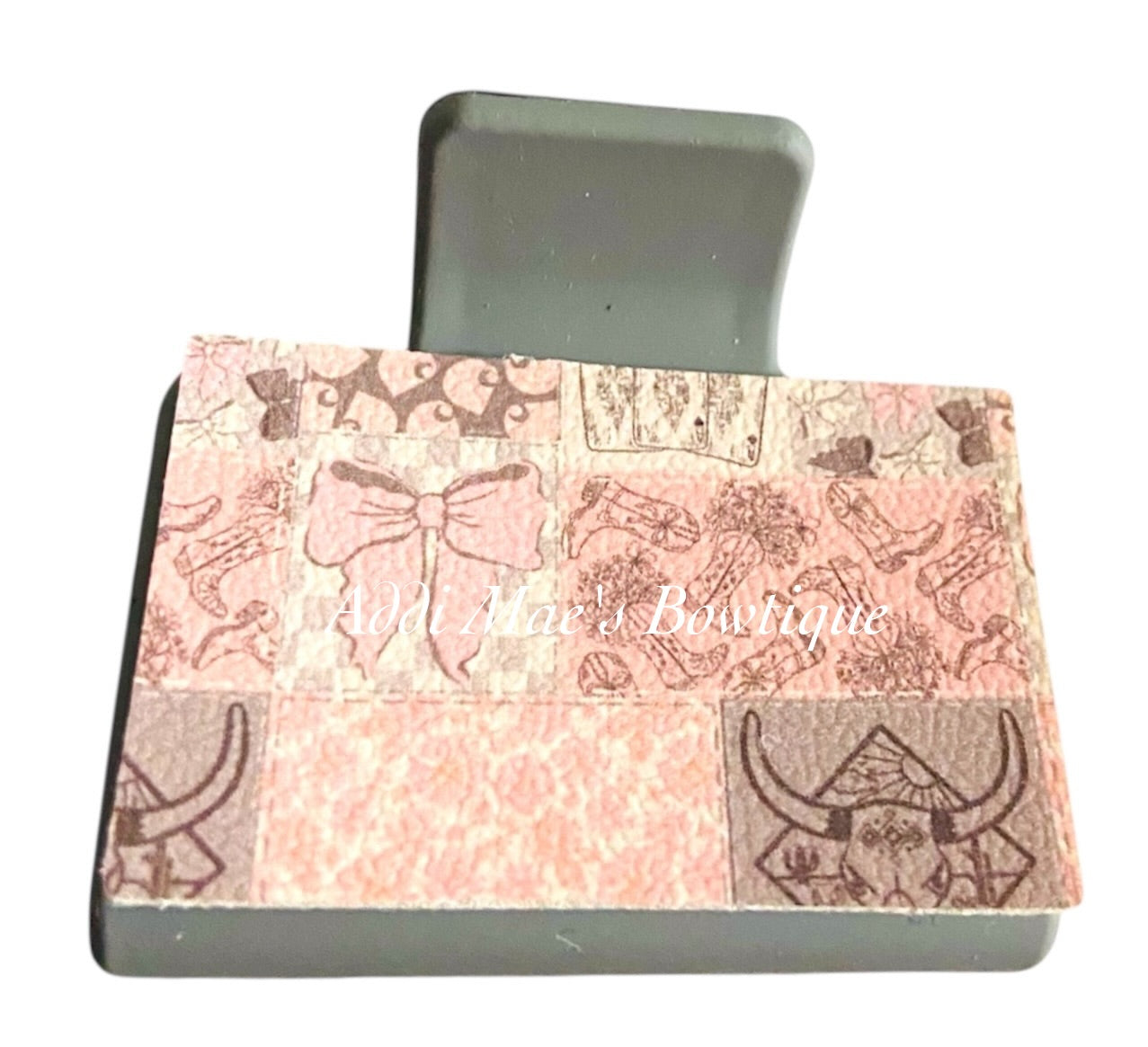 Pink Western Patchwork Small Claw Clip