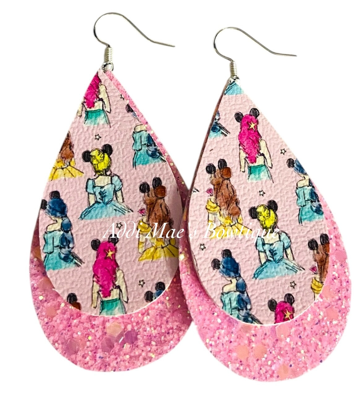 Princess Mouse Ears Stacked Tear Drop Earring Set