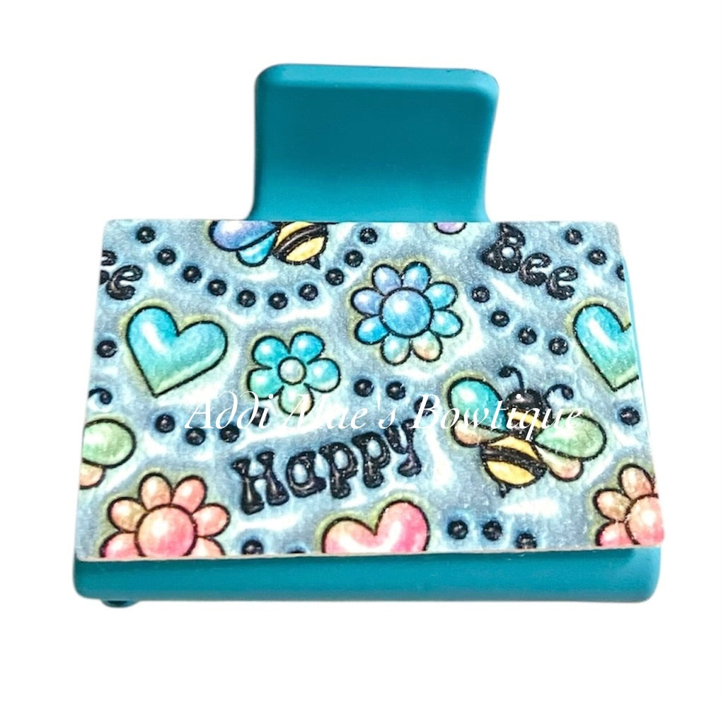 Bee Happy Small Claw Clip
