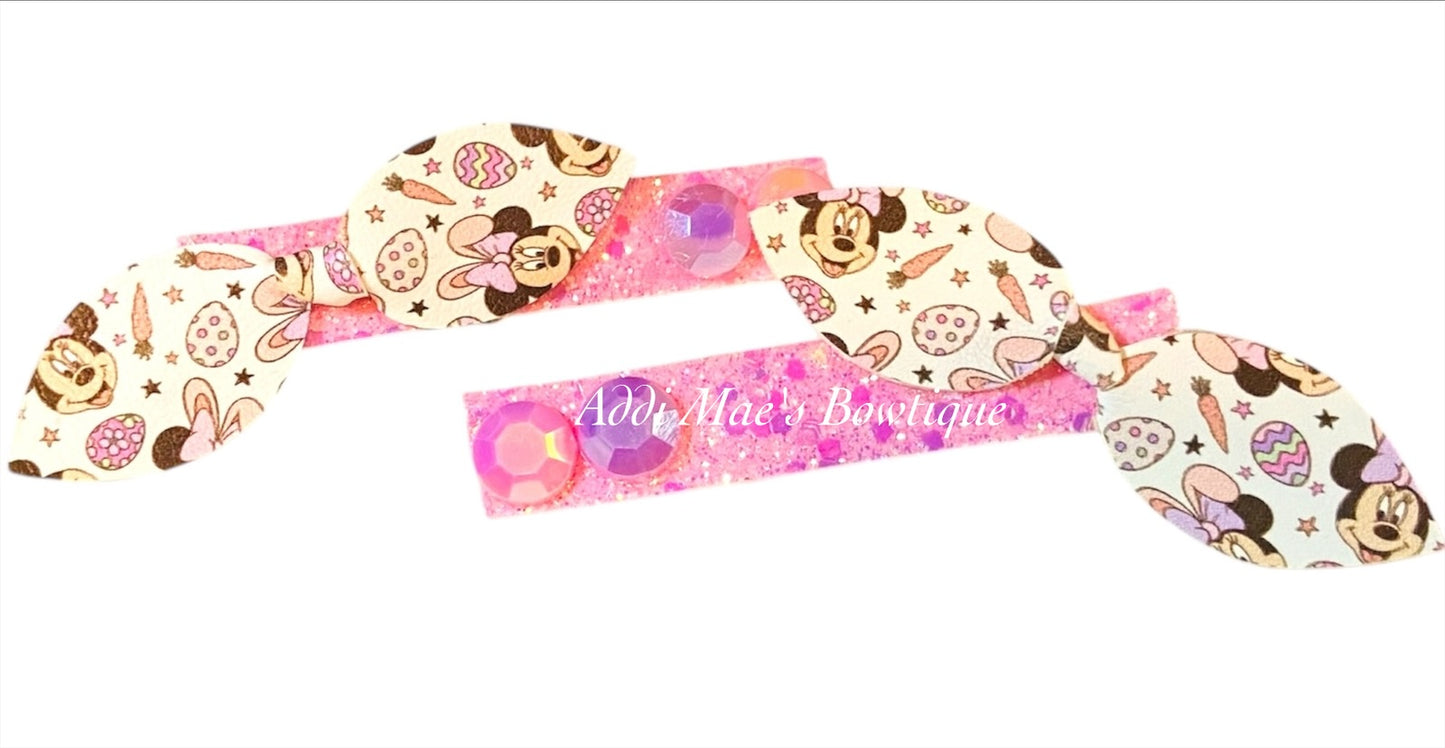 Miss Mouse Easter Mini Top Knot Alligator Clip Set