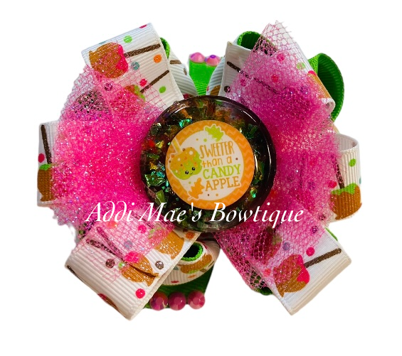 Sweeter Than Candy Apple Ribbon Bow