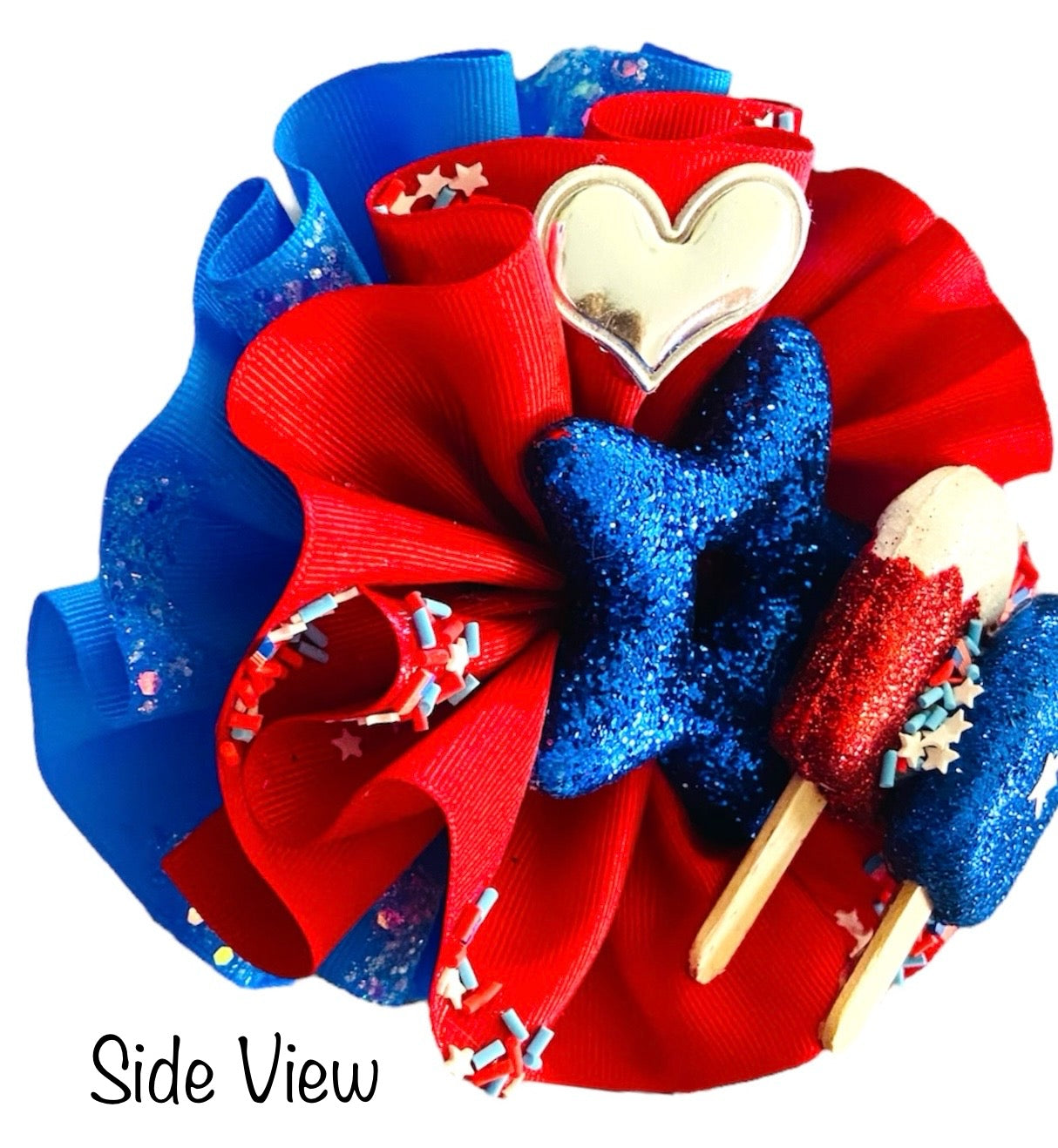 Patriotic Popsicles 4th of July Double Ruffle Bow