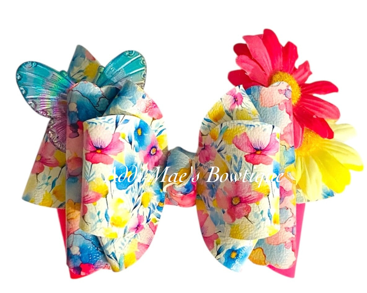 Bright Spring Wildflowers Bow