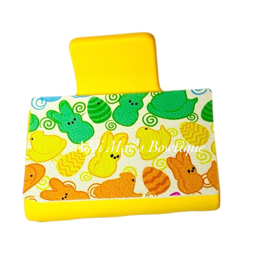 Neon Marshmallow Bunnies Small Claw Clip