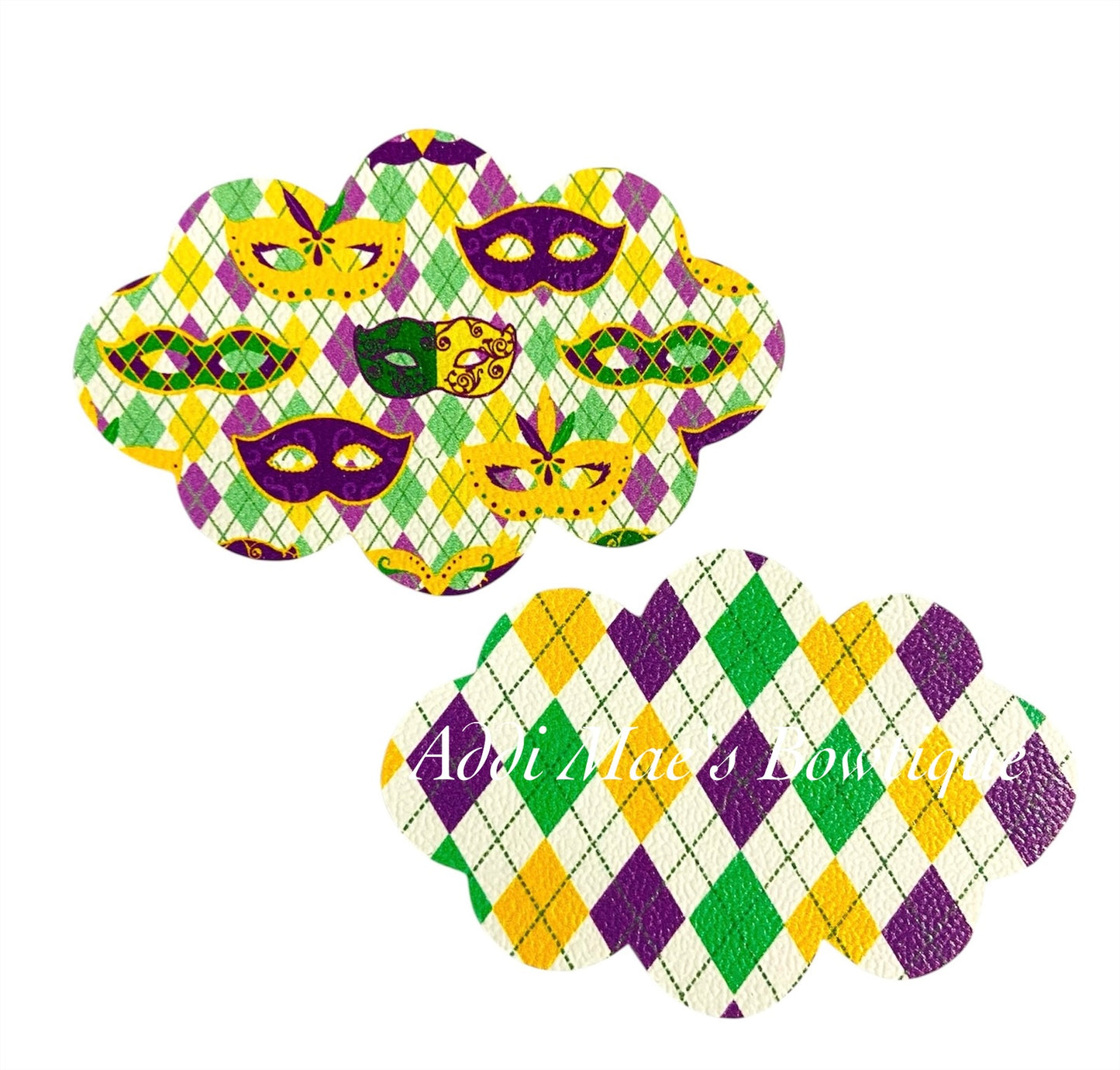 Mardi Gras Masks Argyle Snap Clip Set