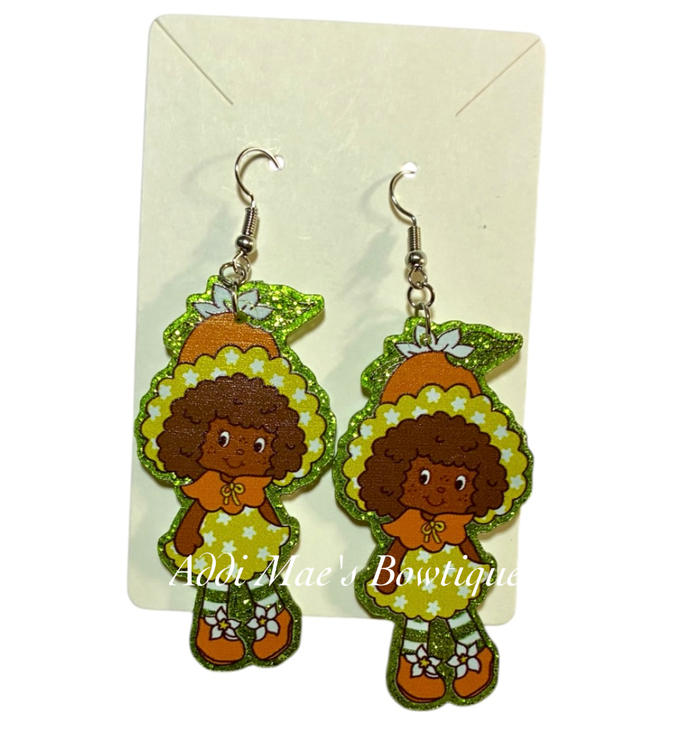 Orange Girl Acrylic Dangle Earrings