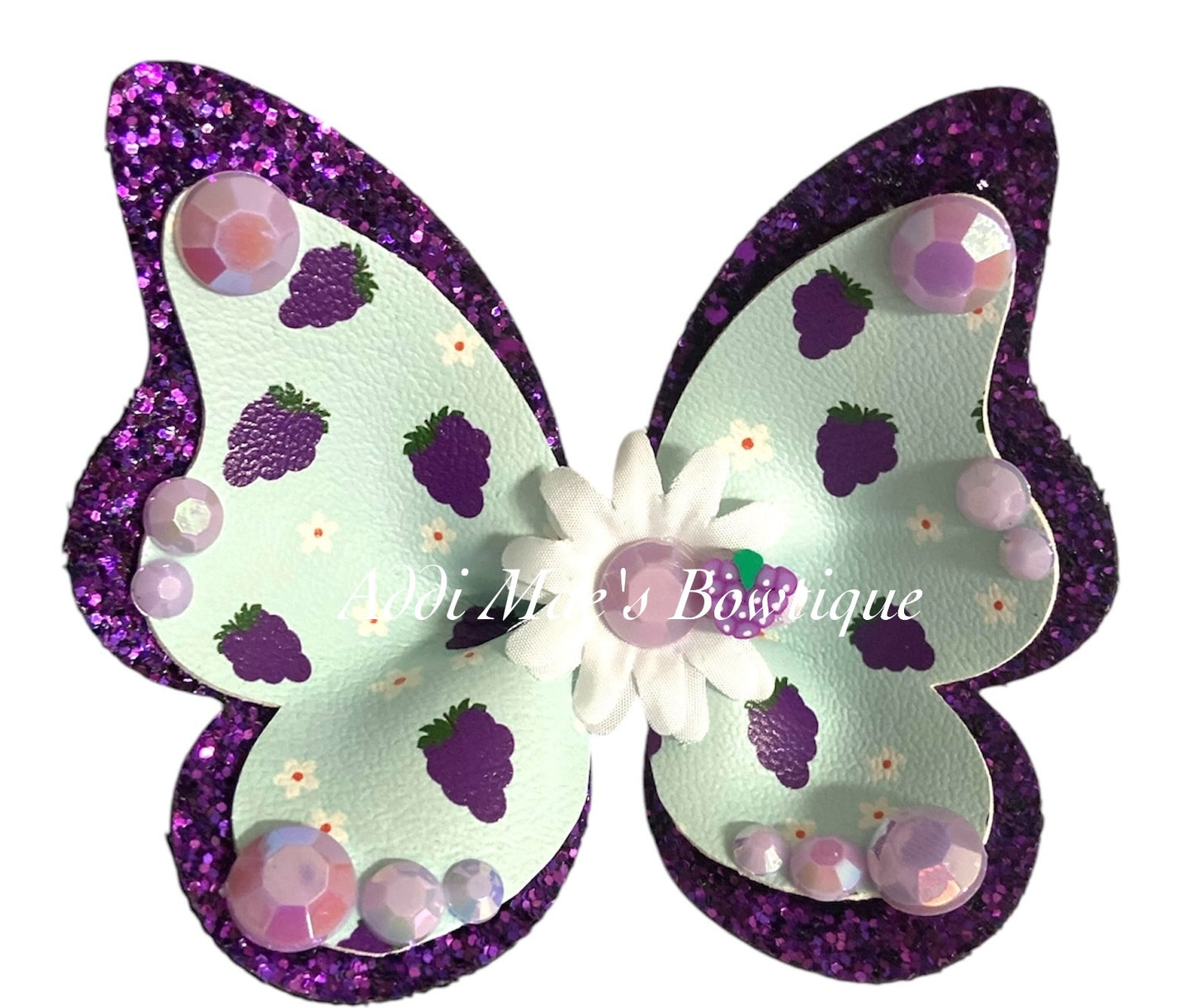 Grapes and Daisies Butterfly Bow